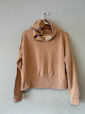 Offline by Aerie Brown Cropped Hoodie Sweatshirt
